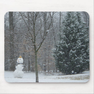 The Neighbour's Snowman Winter Snow Scene Mouse Mat