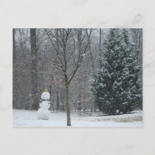 The Neighbour's Snowman Winter Snow Scene Postcard