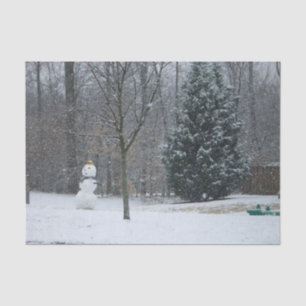 The Neighbour's Snowman Winter Snow Scene Tissue Paper