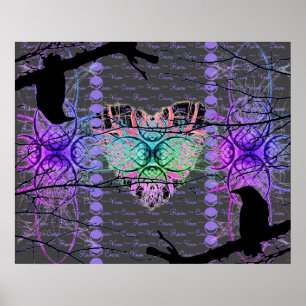 The Neon Heart of the Black Raven Poster