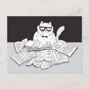 The Nerd Cat Postcard