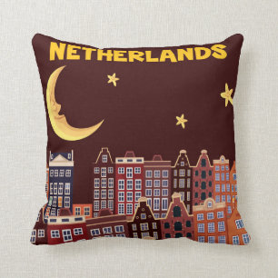 The Netherlands at Night Cushion