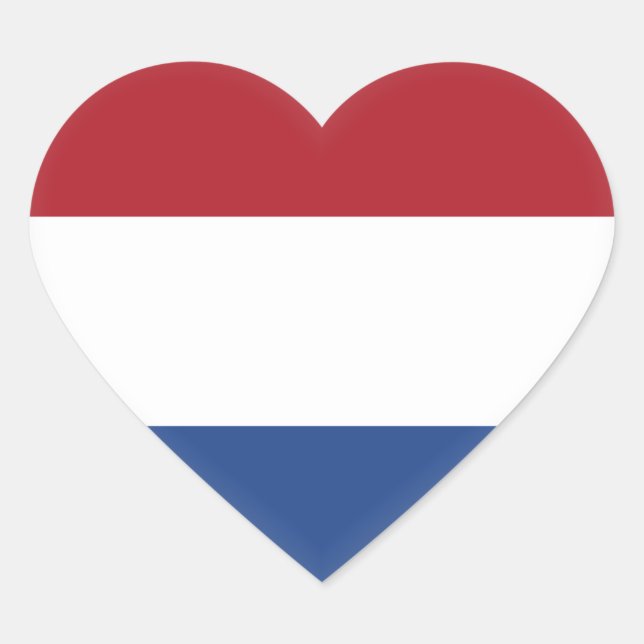 The Netherlands (Dutch) Flag Heart Sticker (Front)