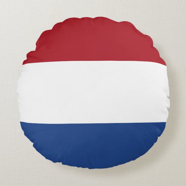 The Netherlands (Dutch) Flag Round Cushion (Front)