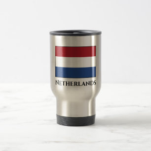 The Netherlands (Dutch) Flag Travel Mug