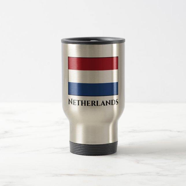 The Netherlands (Dutch) Flag Travel Mug (Center)