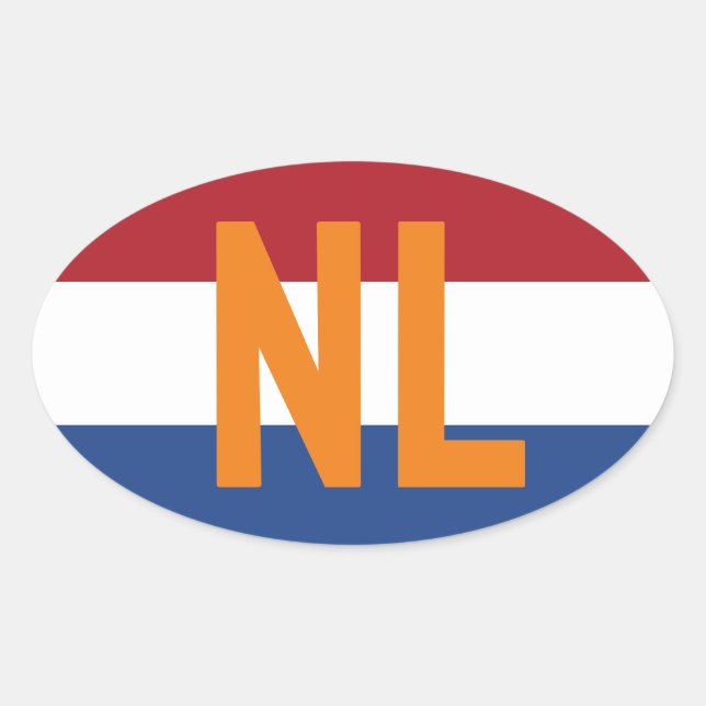 The Netherlands - flag/ NL Oval Sticker (Front)