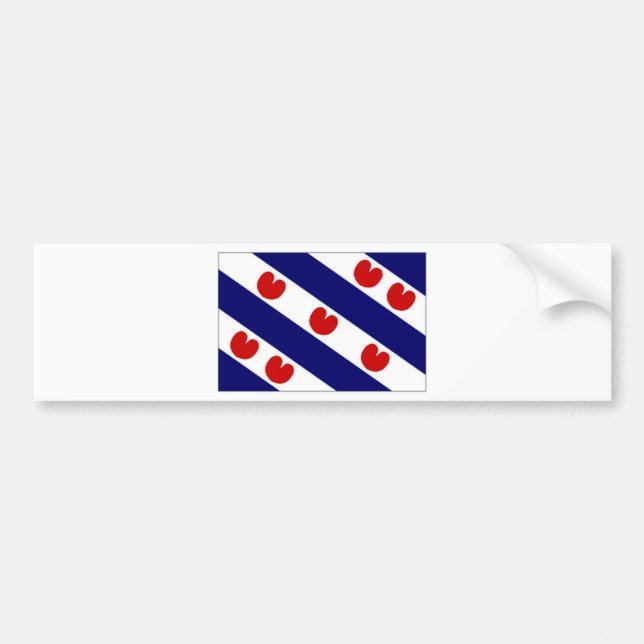 The Netherlands Friesland Flag Bumper Sticker (Front)