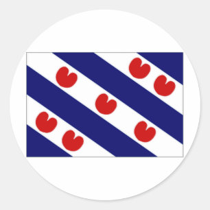 The Netherlands Friesland Flag Classic Round Sticker