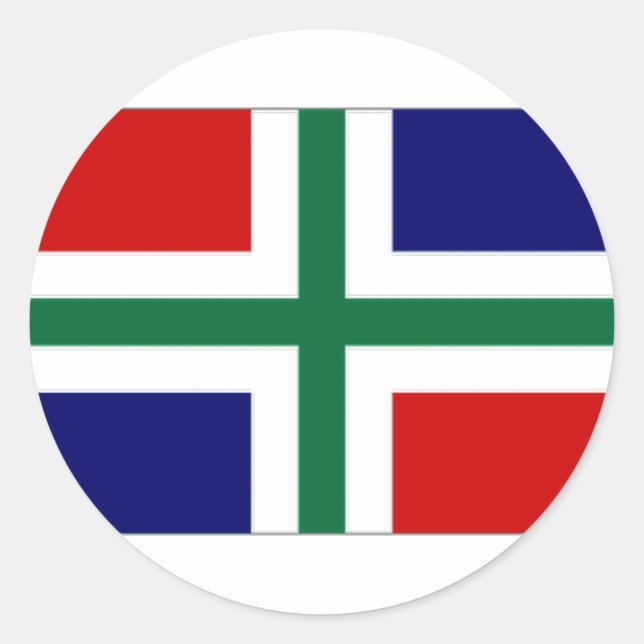 The Netherlands Groningen Flag Classic Round Sticker (Front)