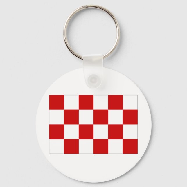 The Netherlands Noord Brabant Flag Key Ring (Front)