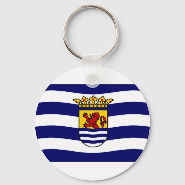 The Netherlands Zeeland Flag Key Ring (Front)