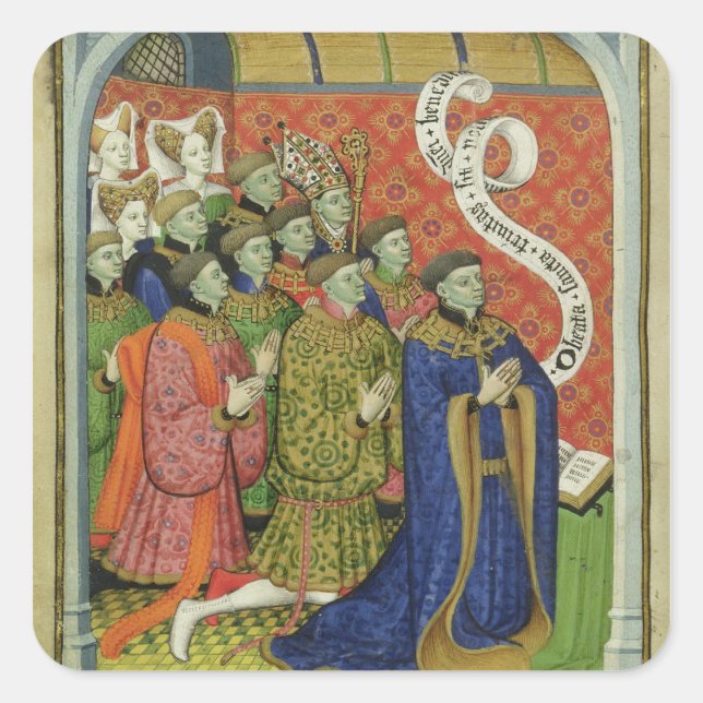 The Neville family at prayer Square Sticker (Front)