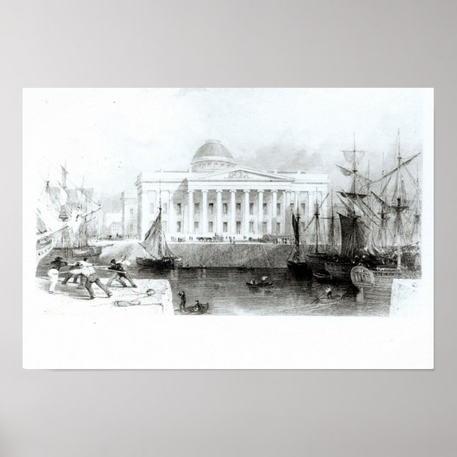 The New Custom House, Liverpool, c.1830 Poster (Front)