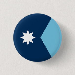 The new Flag of Minnesota State (2023 redesign) 3 Cm Round Badge