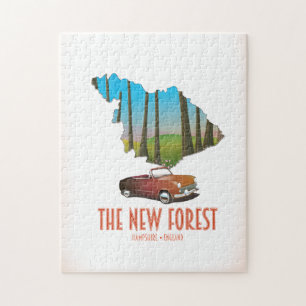 The new forest Hampshire England map Jigsaw Puzzle