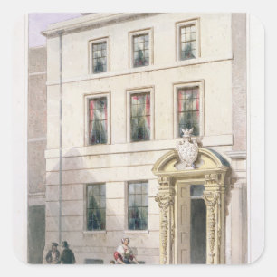 The New Front of Painter Stainers Hall, 1850 Square Sticker