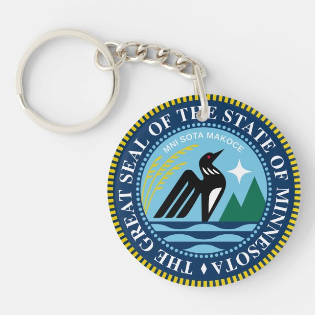 The new great Seal of the State of Minnesota Key Ring (Front)