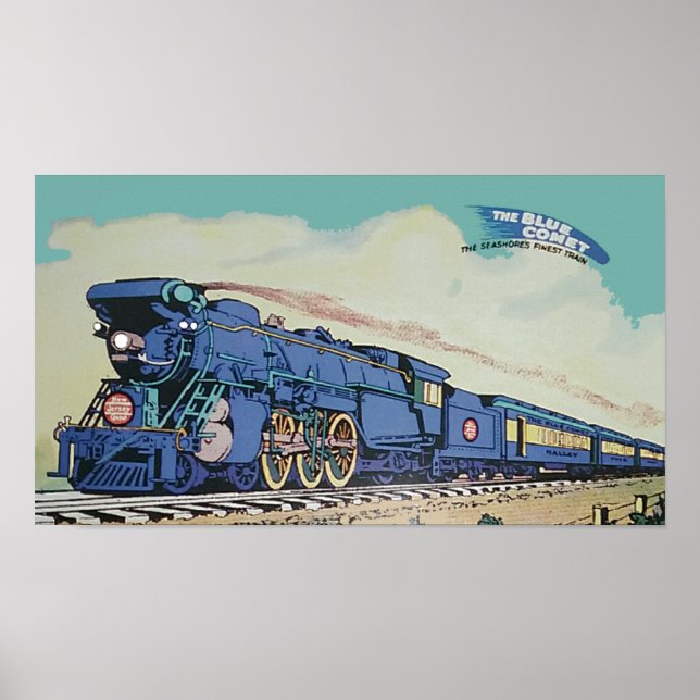 The New Jersey Central Blue Comet Train  Poster (Front)