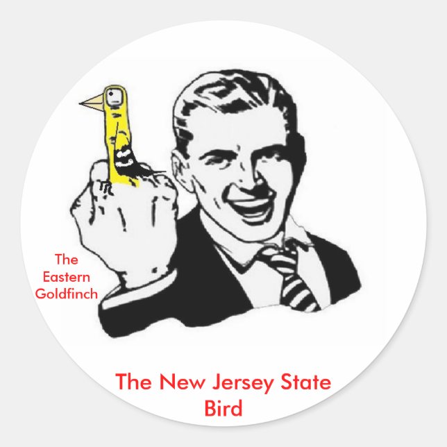The New Jersey State Bird Classic Round Sticker (Front)
