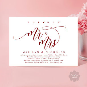 The New Mr and Mrs, Modern Wedding Dinner Party Invitation