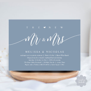 The New Mr and Mrs, Modern Wedding Dinner Party Invitation