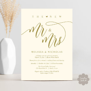 The New Mr and Mrs Modern Wedding Party Dinner Invitation