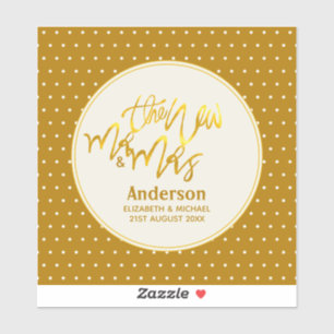 The New Mr and Mrs (name,date) Wedding Gold Decor