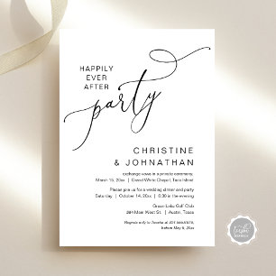 The New Mr and Mrs, Wedding Elopement Dinner Party Invitation
