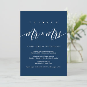 The New Mr and Mrs, Wedding Elopement Party Invita Invitation