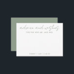 The New Mr   Mrs Minimalist Sage Green Wedding Advice Card<br><div class="desc">Use this modern wish card at your party to have guests leave a personal note for the guest of honour. Add your information on the template form. The advanced editing menu allows you to change the colours and the fonts.</div>