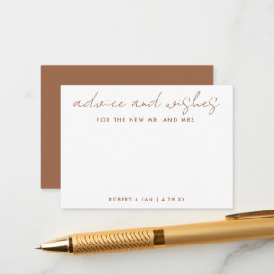 The New Mr + Mrs Minimalist Terracotta Wedding Adv Advice Card