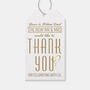 The New Mr & Mrs Thank You Heart Wedding Tag