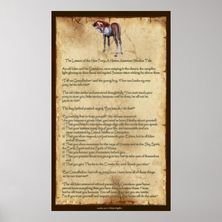 The New Pony Lesson: Native American Wisdom Poster