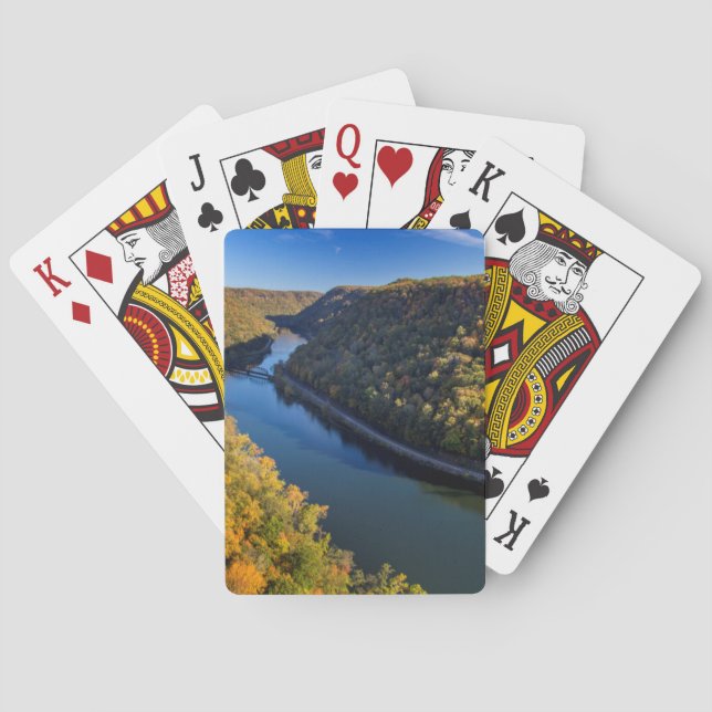 The New River Gorge At Hawks Nest State Park Playing Cards (Back)