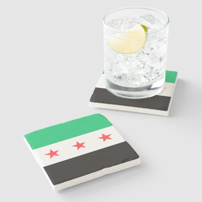 The new Syrian syria freedom post revolution flag Stone Coaster (Side)