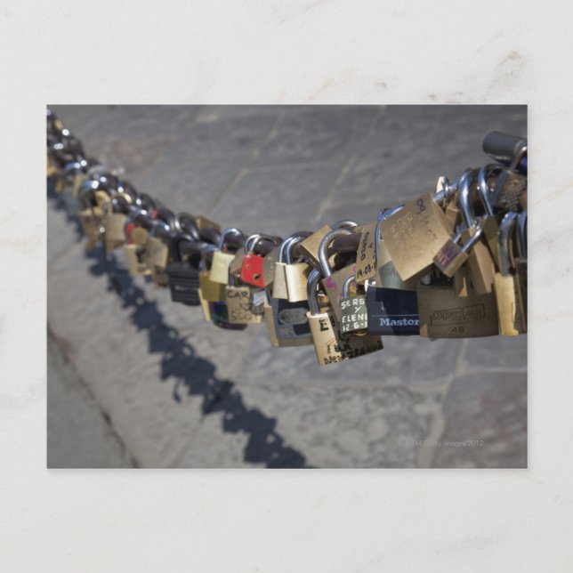 the new tradition of 'locks of love' attached by postcard (Front)