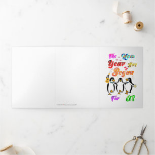 The New Year Has Begun For Us Tri-Fold Holiday Card