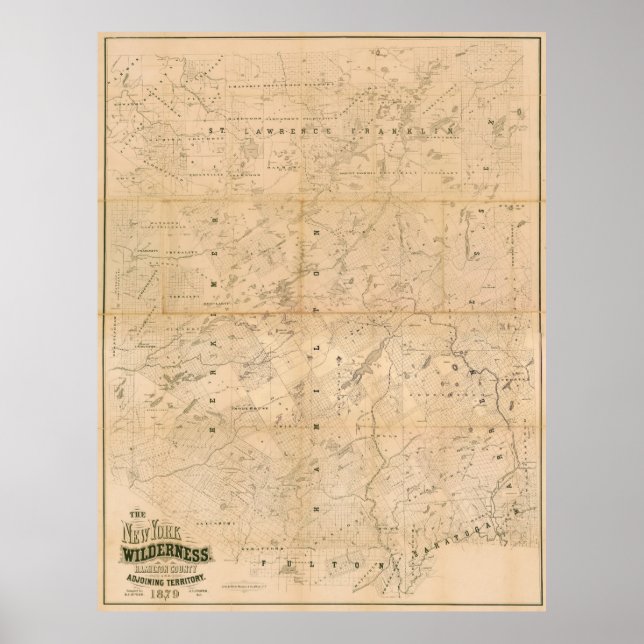 The New York Wilderness. 1879 Map. Poster (Front)