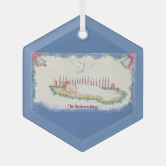 The Newborn King! Glass Tree Decoration
