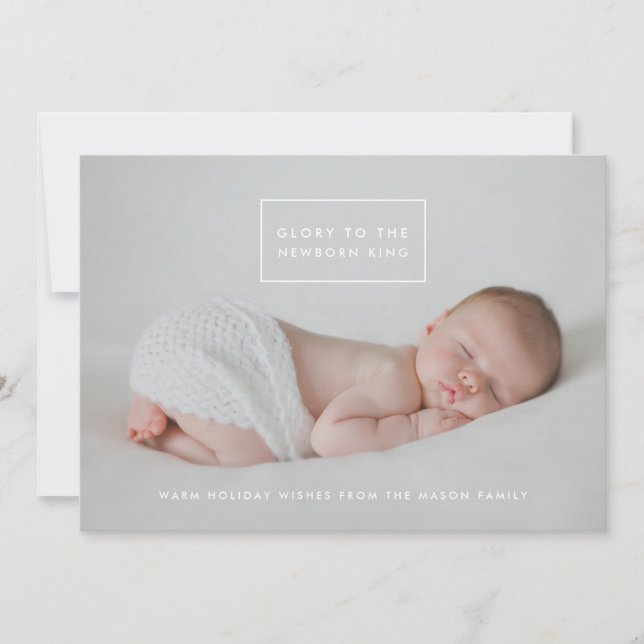 The Newborn King Holiday Photo Card (Front)