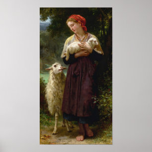 The newborn lamb by William Bouguereau Poster