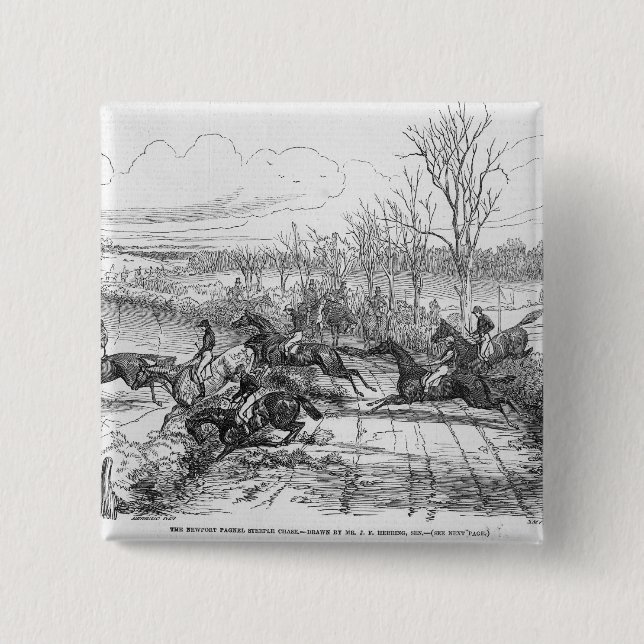 The Newport Pagnel Steeple Chase 15 Cm Square Badge (Front)