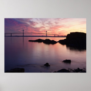 The Newport (Pell) Bridge at Twilight Poster