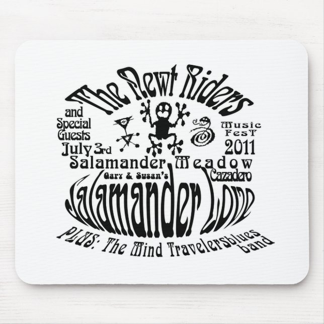 The Newt Riders ~ Salamander Love TShirt Mouse Mat (Front)