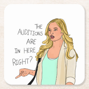 The Next Step 'The auditions are in here right?' Square Paper Coaster