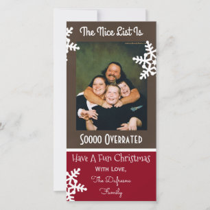 "The Nice List Is So Overrated" Christmas Holiday Card