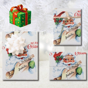 The Nice List Personalise Child's Name From Santa Wrapping Paper Sheet