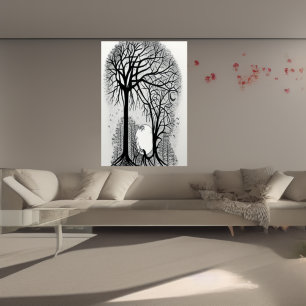 THe night and the trees   AI Art Poster