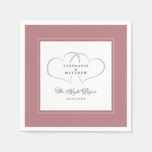 The Night Before After Rehearsal Dinner Dusty Rose Napkin (Front)